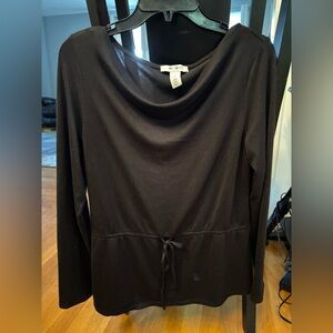 White House Black Market drawstring top in black medium.